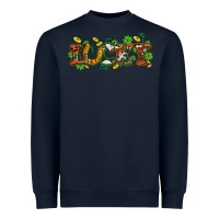Navy St. Patrick's Western lucky and shamrocks Heavyweight Sweatshirt - OliviaCreatesArt
