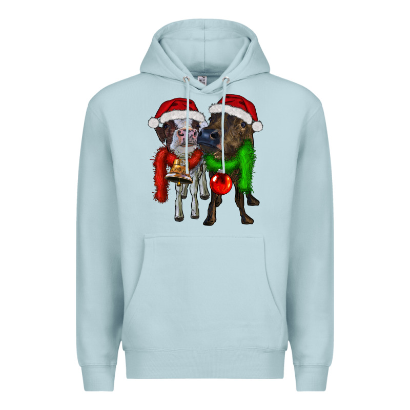 Two Christmas Heifers Premium Hoodie by RanaPortraitStore | Teevron