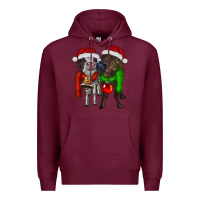 Burgundy two christmas heifers Premium Hoodie - RanaPortraitStore