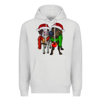 Dove Grey two christmas heifers Premium Hoodie - RanaPortraitStore