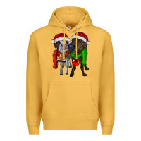 Mustard two christmas heifers Premium Hoodie - RanaPortraitStore