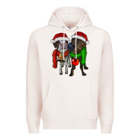 Pale Pink two christmas heifers Premium Hoodie - RanaPortraitStore