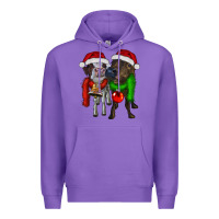 Purple two christmas heifers Premium Hoodie - RanaPortraitStore