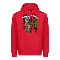 Red two christmas heifers Premium Hoodie - RanaPortraitStore