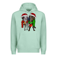 Seafoam two christmas heifers Premium Hoodie - RanaPortraitStore