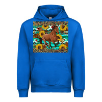 Cobalt western horse sunflowers Urban Hoodie - Artiststas