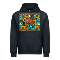 Navy western horse sunflowers Urban Hoodie - Artiststas