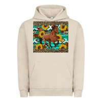 Pigment French Oak western horse sunflowers Urban Hoodie - Artiststas