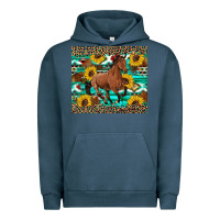 Pigment Midnight Navy western horse sunflowers Urban Hoodie - Artiststas