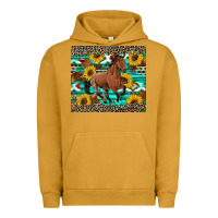 Pigment Peanut Butter western horse sunflowers Urban Hoodie - Artiststas