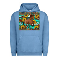 Pigment Pebble Blue western horse sunflowers Urban Hoodie - Artiststas