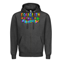 Charcoal Heather Equality Is Beautiful Zipper Hoodie - BundleAndBundleShop