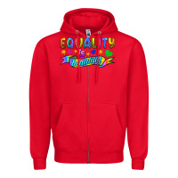 Red Equality Is Beautiful Zipper Hoodie - BundleAndBundleShop