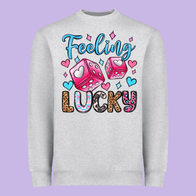 Feeling Lucky Valentine's Day Olivia Heavyweight Sweatshirt Designed By Oliviacreatesart