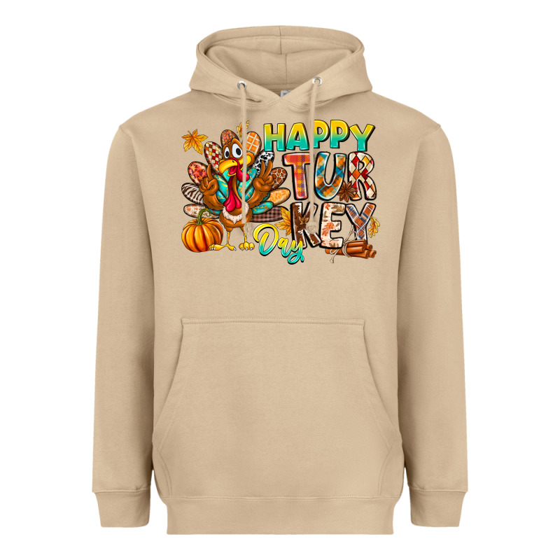 Happy Turkey Day Heavyweight Hoodie by CowhideDigitalArt | Teevron