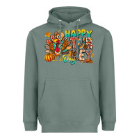 Sage Happy Turkey Day Heavyweight Hoodie - CowhideDigitalArt