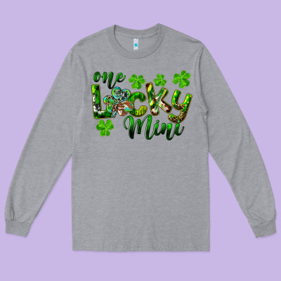 St. Patrick's Day One Lucky Mini Long Sleeve Tee Designed By Ranaportraitstore