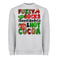Fuzzy Socks Flannel Blankets And Hot Cocoa Heavyweight Sweatshirt | Teevron