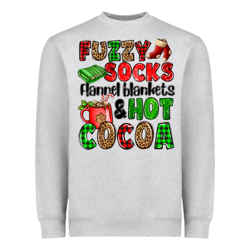 Fuzzy Socks Flannel Blankets And Hot Cocoa Heavyweight Sweatshirt by OliviaCreatesArt | Teevron