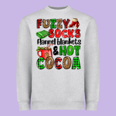 Fuzzy Socks Flannel Blankets And Hot Cocoa Heavyweight Sweatshirt Designed By Oliviacreatesart