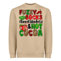 Mushroom fuzzy socks flannel blankets and hot cocoa Heavyweight Sweatshirt - OliviaCreatesArt