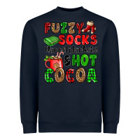 Navy fuzzy socks flannel blankets and hot cocoa Heavyweight Sweatshirt - OliviaCreatesArt