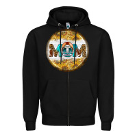 American Football Round Earrings Zipper Hoodie | Teevron