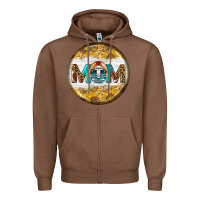 Chestnut american football round earrings Zipper Hoodie - BundleAndBundleShop