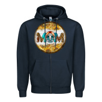Navy american football round earrings Zipper Hoodie - BundleAndBundleShop