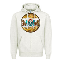 Oatmeal Heather american football round earrings Zipper Hoodie - BundleAndBundleShop