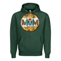 Sports Green american football round earrings Zipper Hoodie - BundleAndBundleShop