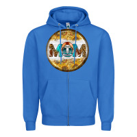 True Royal american football round earrings Zipper Hoodie - BundleAndBundleShop