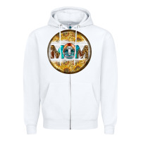 White american football round earrings Zipper Hoodie - BundleAndBundleShop