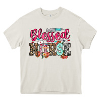 Cream blessed nurse Heavy Core Tee - NancyCooperArtShop