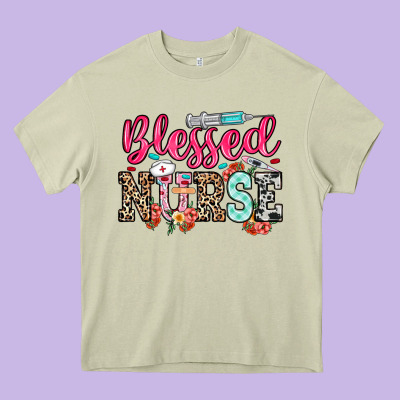 Blessed Nurse Heavy Core Tee Designed By Nancycooperartshop