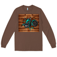 Chestnut woodgrain motorcycle Long Sleeve Tee - TumblerDesignByShophia