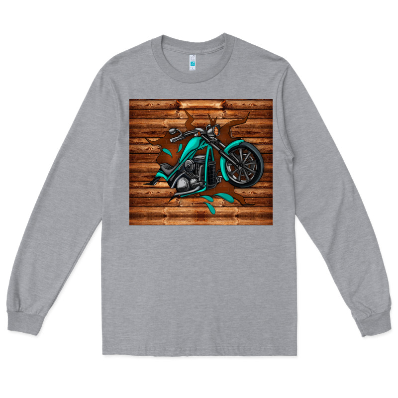 Woodgrain Motorcycle Long Sleeve Tee by TumblerDesignByShophia | Teevron