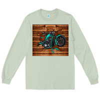 Matcha woodgrain motorcycle Long Sleeve Tee - TumblerDesignByShophia