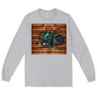 Moon Dust woodgrain motorcycle Long Sleeve Tee - TumblerDesignByShophia