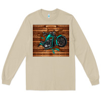 Mushroom woodgrain motorcycle Long Sleeve Tee - TumblerDesignByShophia
