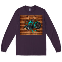 Plum woodgrain motorcycle Long Sleeve Tee - TumblerDesignByShophia