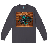 Smoke woodgrain motorcycle Long Sleeve Tee - TumblerDesignByShophia