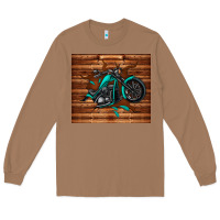 Toasted Coconut woodgrain motorcycle Long Sleeve Tee - TumblerDesignByShophia