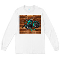 White woodgrain motorcycle Long Sleeve Tee - TumblerDesignByShophia