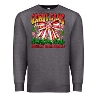 Charcoal Heather Candy Cane Christmas Club Premium Sweatshirt - CowhideDigitalArt