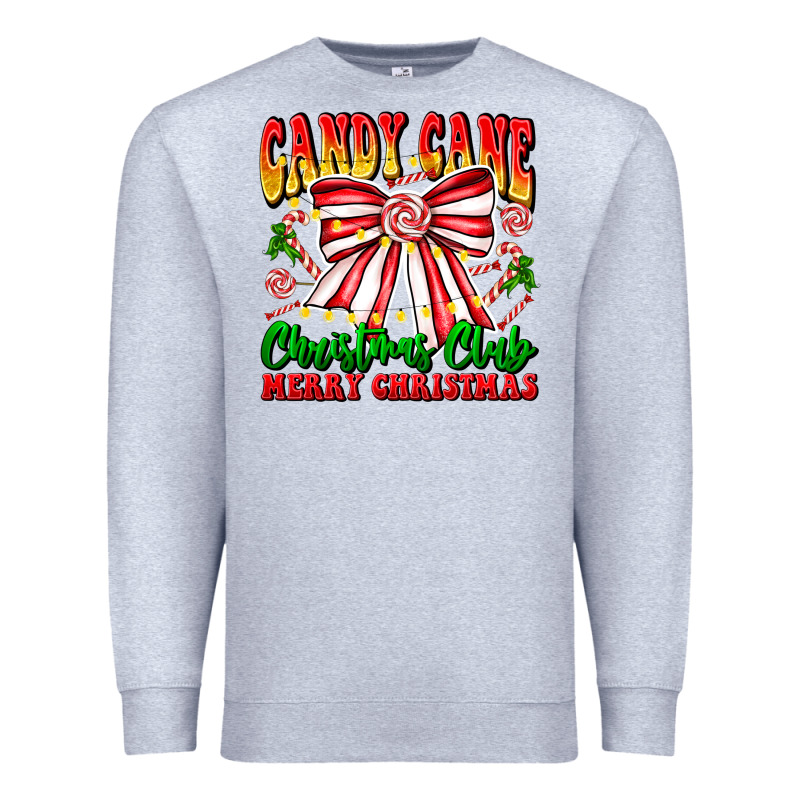 Candy Cane Christmas Club Premium Sweatshirt by CowhideDigitalArt | Teevron