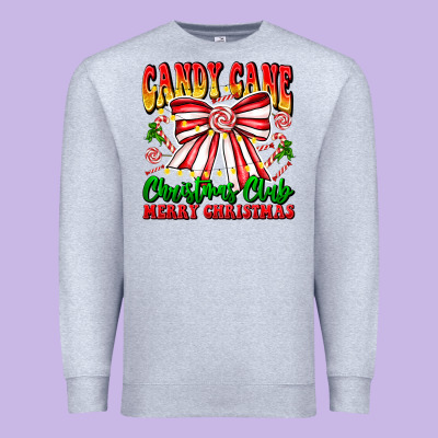 Candy Cane Christmas Club Premium Sweatshirt Designed By Cowhidedigitalart
