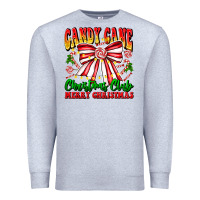 Heather Grey Candy Cane Christmas Club Premium Sweatshirt - CowhideDigitalArt