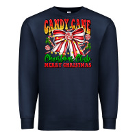 Navy Candy Cane Christmas Club Premium Sweatshirt - CowhideDigitalArt