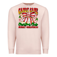 Pale Pink Candy Cane Christmas Club Premium Sweatshirt - CowhideDigitalArt